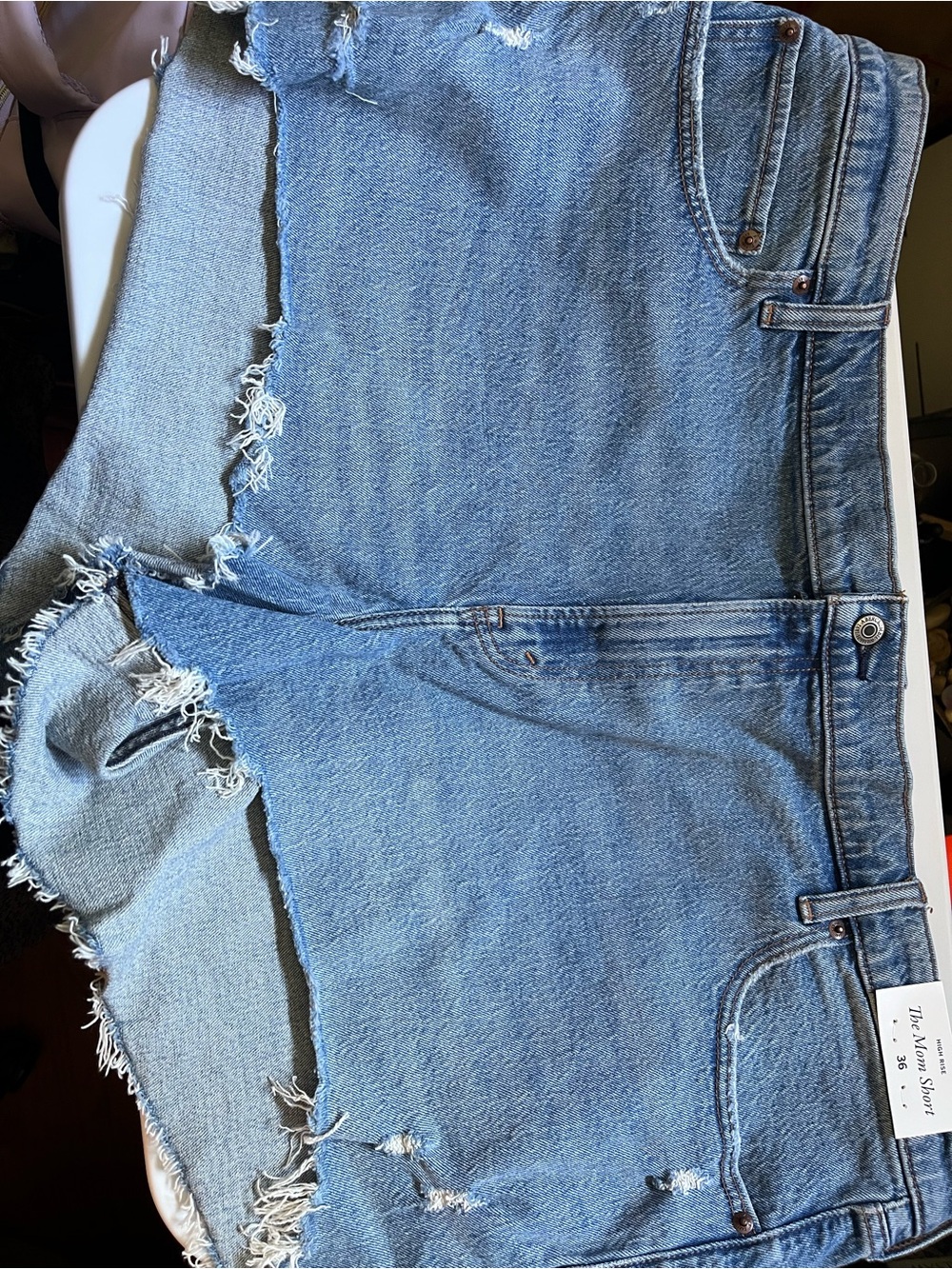 Abercrombie & Fitch Light Blue Distressed Denim Jean Shorts